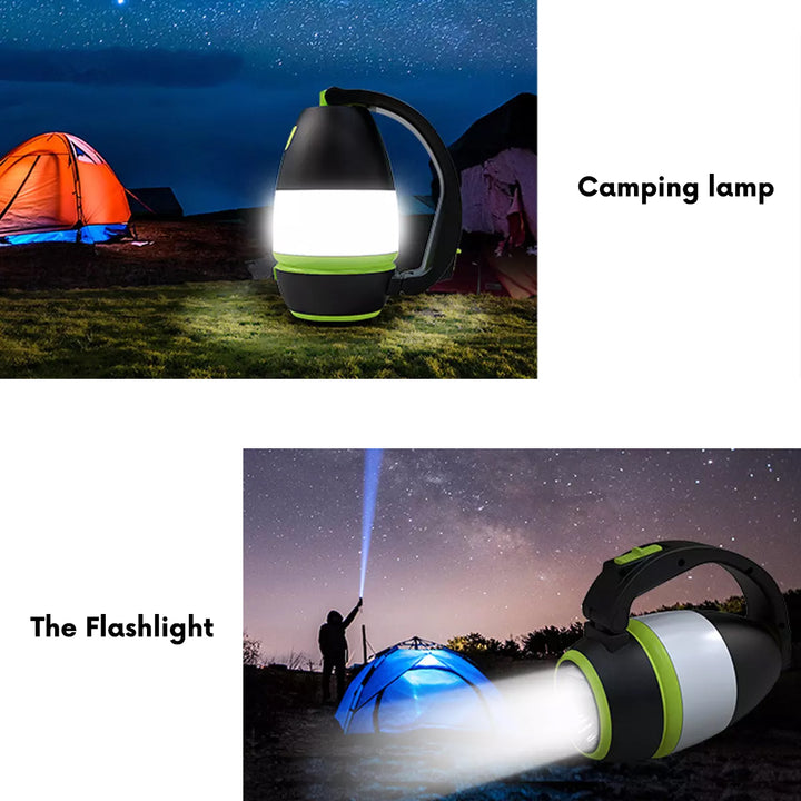 3 in 1 LED-Lampe Campinglampe Tischlampe Taschenlampe Klappbar Outdoor 3 Lichtmodi 1W 60-200LM Kaltweiß 6000K IP20 (Batteriebetrieben: 3xAA 1,5V)