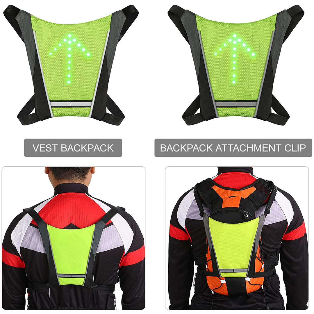 fahrradweste led Sicherheitswarnweste mit LED Blinker Rucksack