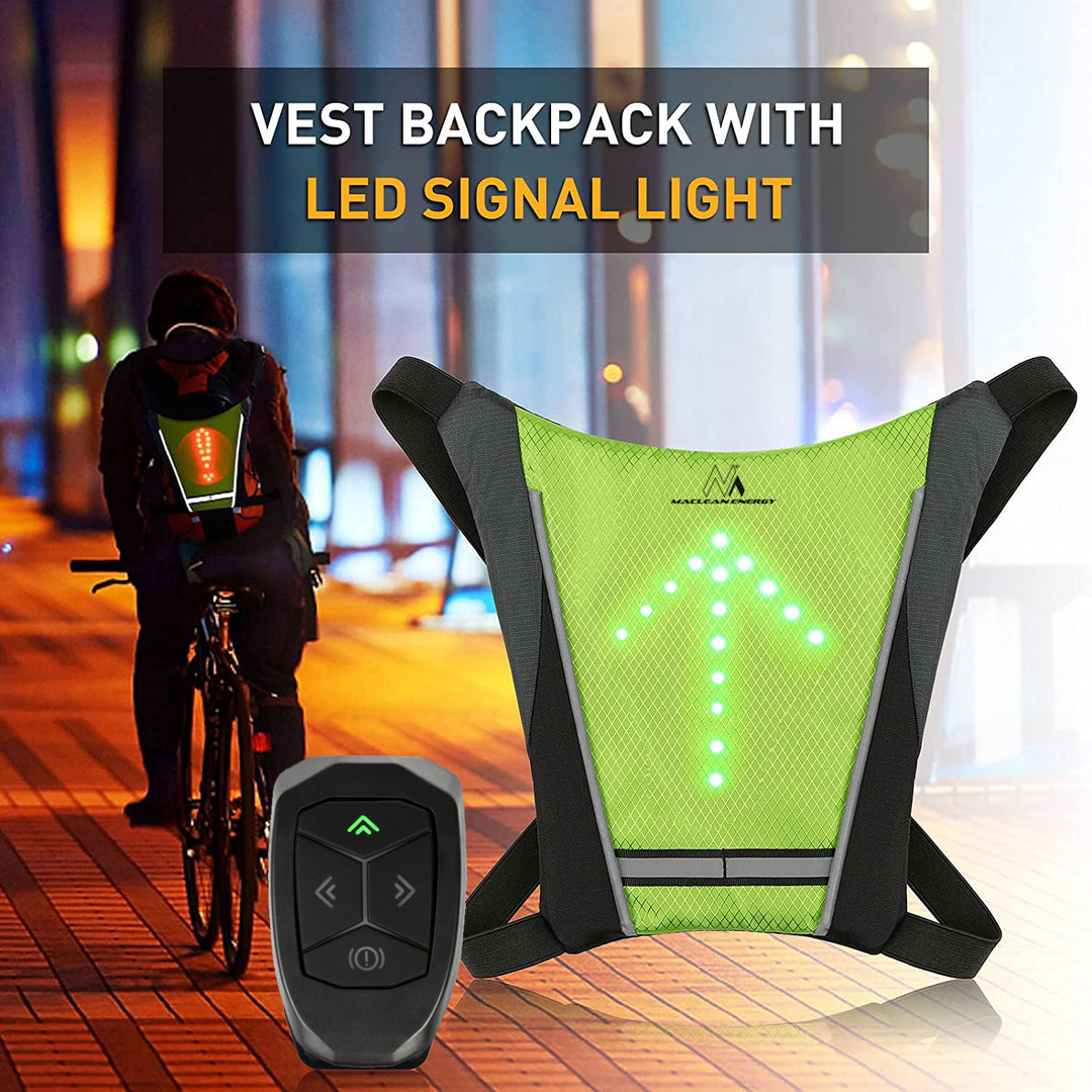 fahrradweste mit blinker Sicherheitswarnweste mit LED Blinker Rucksack