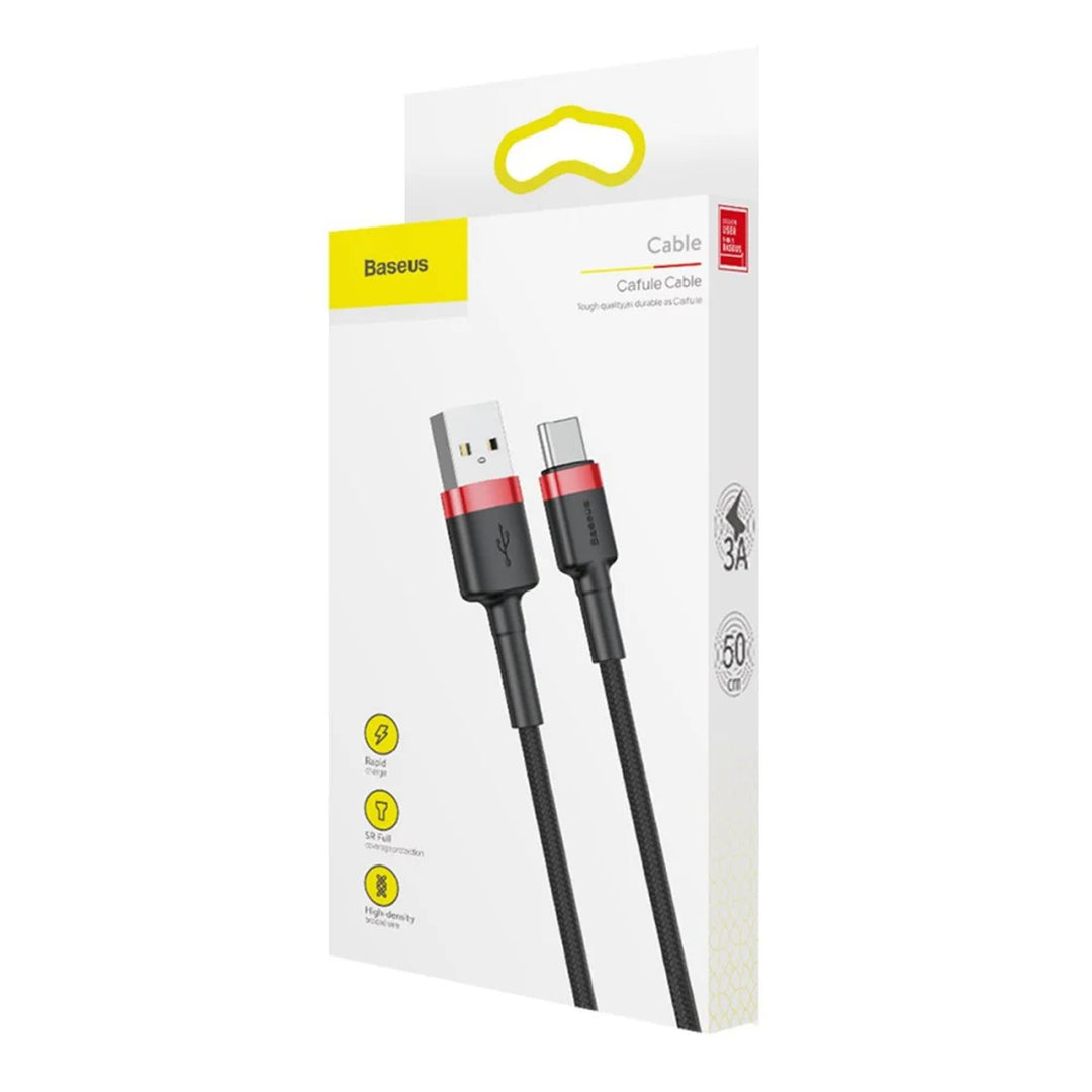 USB A Stecker - USB-C Stecker 1m CATKLF-B91 Rot+Schwarz Baseus Kabel