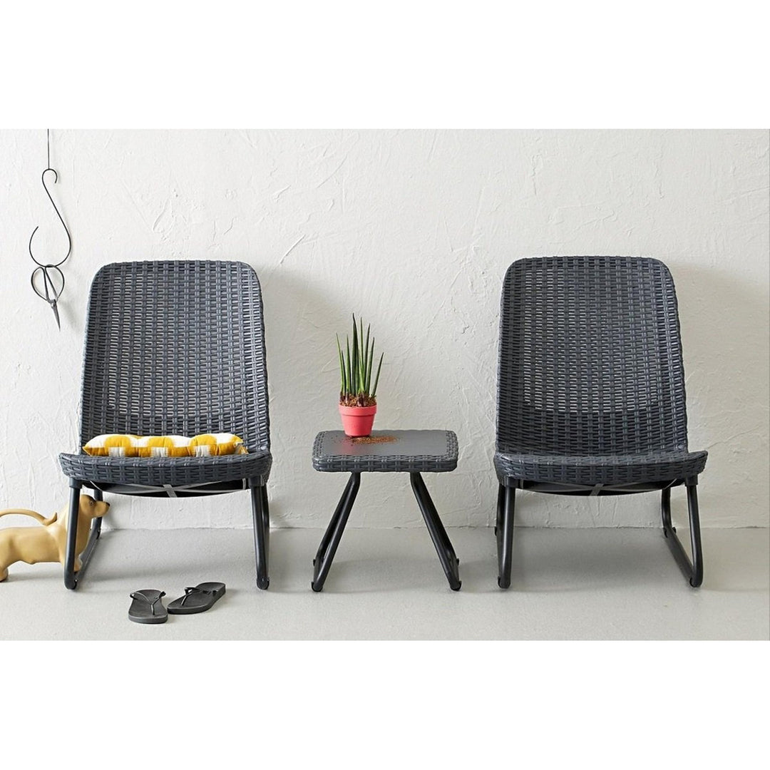 Keter Rio Patio Set - 2 Stühle und ein Tisch in Graphitfarbe
