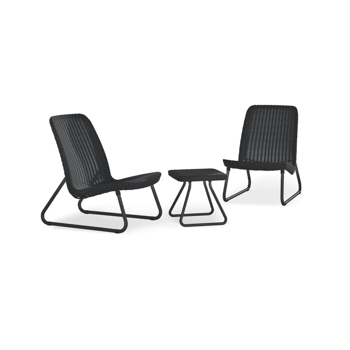 Keter Rio Patio Set - 2 Stühle und ein Tisch in Graphitfarbe