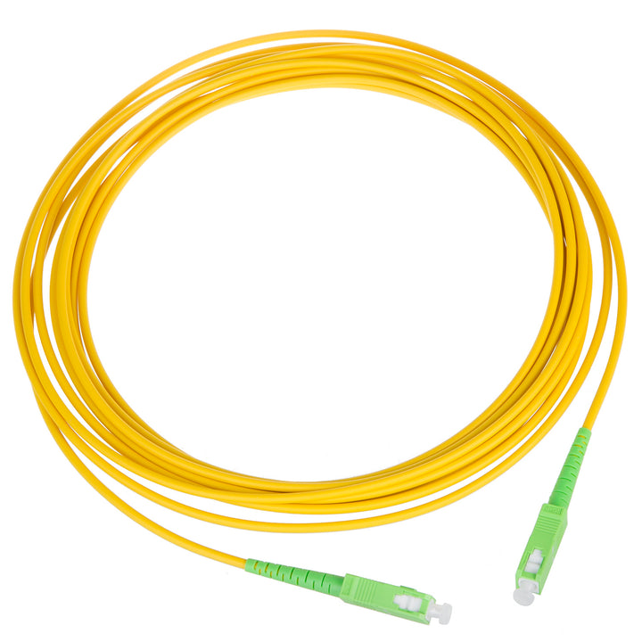 Glasfaser-Kabel SC/APC auf SC/APC Patchkabel Simplex Singlemode Glasfaserkabel Lichtwellenleiter Fiber Patch Cable Gelb/grün (3m)