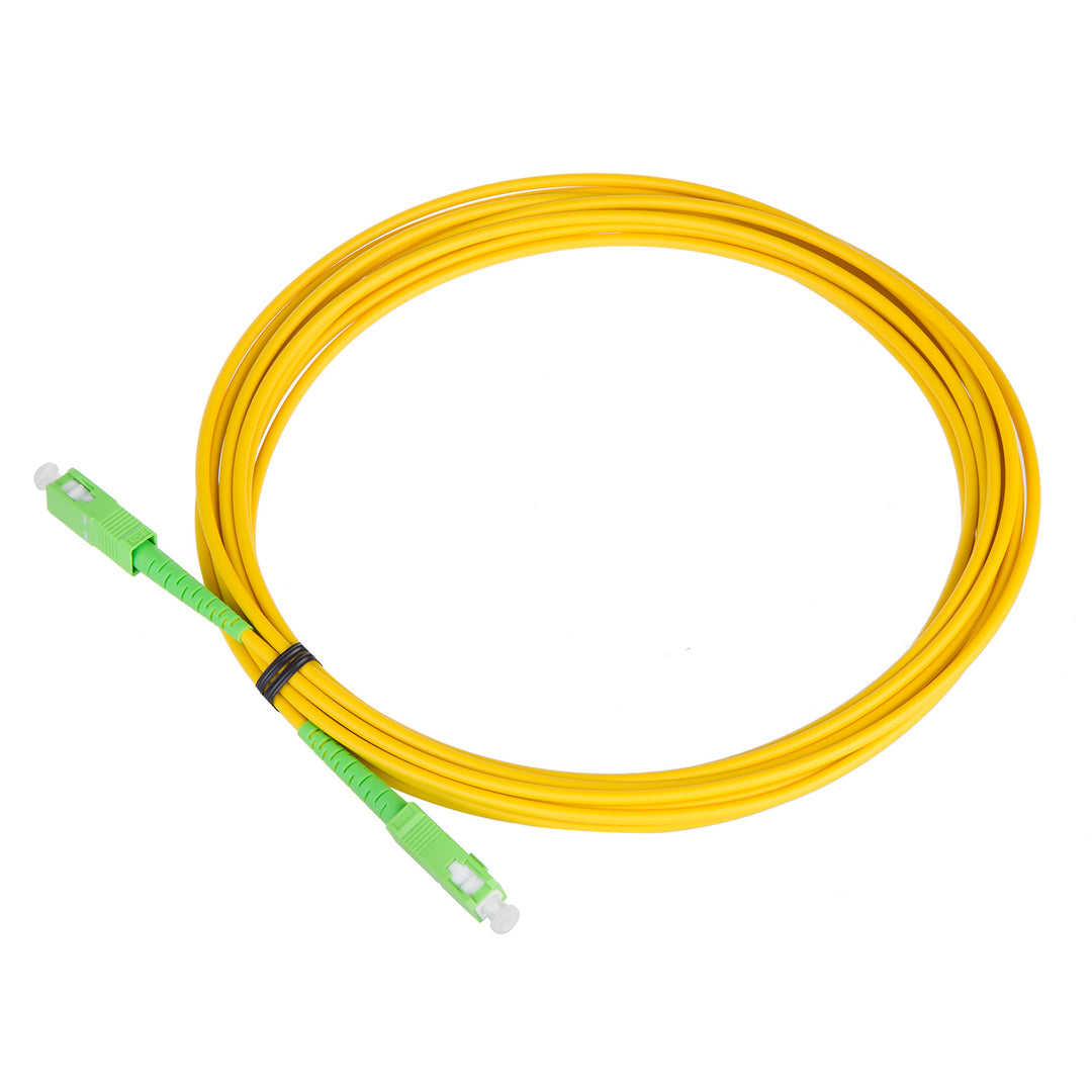 Glasfaser-Kabel SC/APC auf SC/APC Patchkabel Simplex Singlemode Glasfaserkabel Lichtwellenleiter Fiber Patch Cable Gelb/grün (3m)