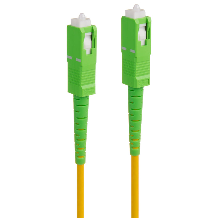 Glasfaser-Kabel SC/APC auf SC/APC Patchkabel Simplex Singlemode Glasfaserkabel Lichtwellenleiter Fiber Patch Cable Gelb/grün (10)