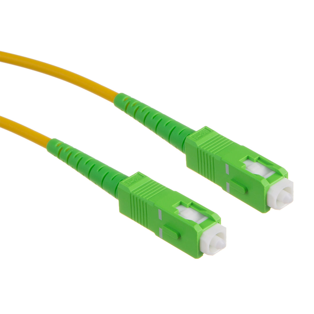 Glasfaser-Kabel SC/APC auf SC/APC Patchkabel Simplex Singlemode Glasfaserkabel Lichtwellenleiter Fiber Patch Cable Gelb/grün (15)