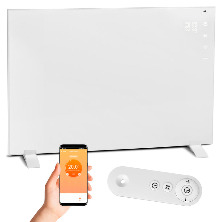 Infrarotheizung 720W IR Wandheizung Timer Thermostat Tuya WiFi-Steuerung Heizkörper Heizpaneel Paneelheizkörper Standfüße Weiß (720W 120x60cm) …