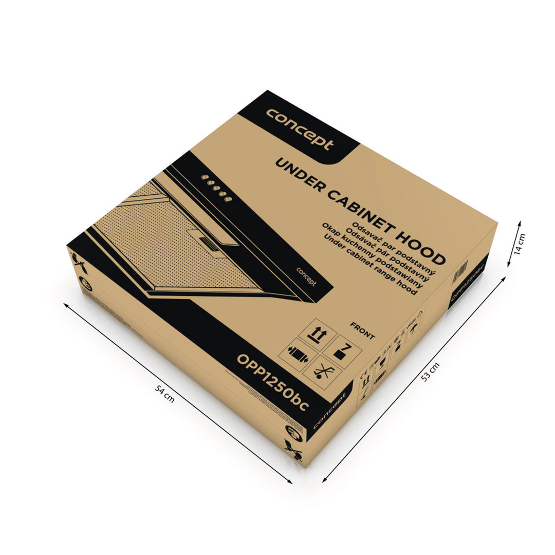 Concept 50cm OPP1250BC Schwarz Dunstabzugshaube LED Beleuchtung