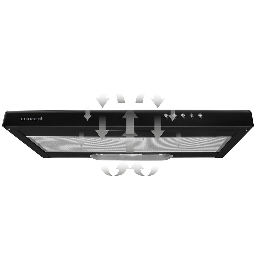 Concept 50cm OPP2060bc Schwarz Dunstabzugshaube LED Beleuchtung
