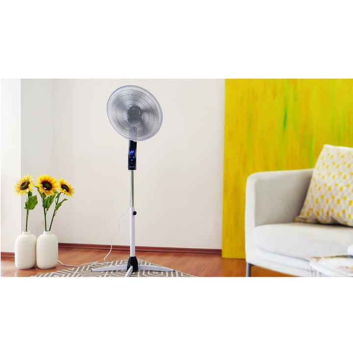 Stehender Lüfter mit Display Ventilator 40 cm Durchmesser, Standventilator 3 Geschwindigkeitsstufen Timer Fernbedienung Leistung 55W