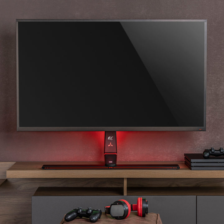 Gaming Monitorständer Monitorhalterung TV-Halterung Standfuß 32-55" RGB LED-Beleuchtung Höhenverstellbar Schwenkbar Neigbar max VESA 400x400, max. 40kg