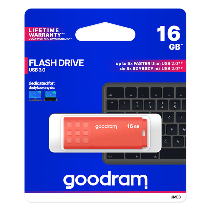 Goodram USB 3.0 Pendrive, Kapazität: 16 GB, orange