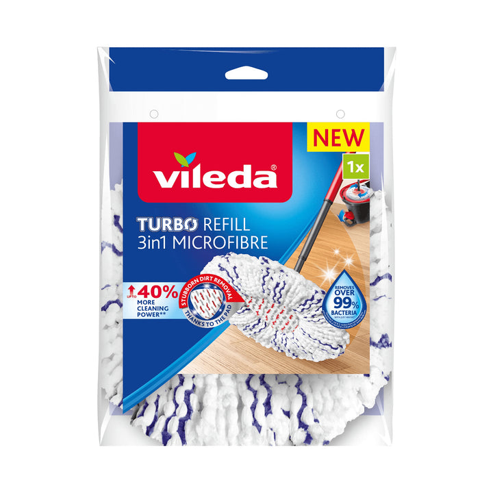 Vileda 167749 Turbo Microfaser Ersatzlappen 3in1 40% mehr Reinigungskraft