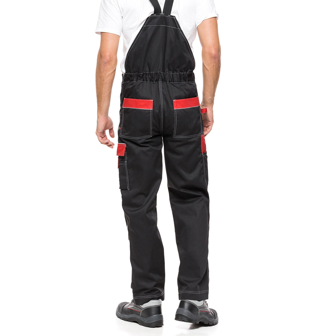 HELIOS Latzhose Herrenhose schwarz rot Größe 48 (103-108)