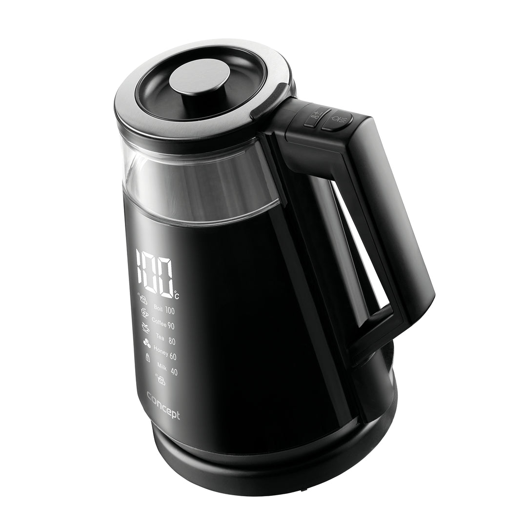CONCEPT RK4170 Wasserkocher Digitalanzeige 5 Temperatureinstellung Schwenkbar Warmhaltefunktion 360 ° 1,7 L