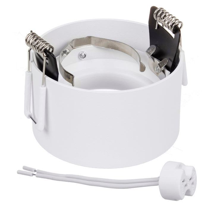 Einbauleuchte Deckenleuchte mit GU5.3 MR16 Fassung für LED & Halogen Leuchtmittel bis 35W 70x40mm Einbaustrahler Aluminium Rund Weiß