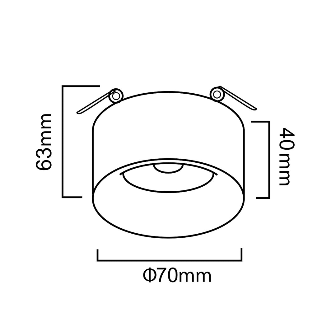 Einbauleuchte Deckenleuchte mit GU5.3 MR16 Fassung für LED & Halogen Leuchtmittel bis 35W 70x40mm Einbaustrahler Aluminium Rund Weiß