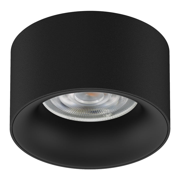 Einbauleuchte Deckenleuchte mit GU5.3 MR16 Fassung für LED & Halogen Leuchtmittel bis 35W 70x40mm Einbaustrahler Aluminium Rund Schwarz