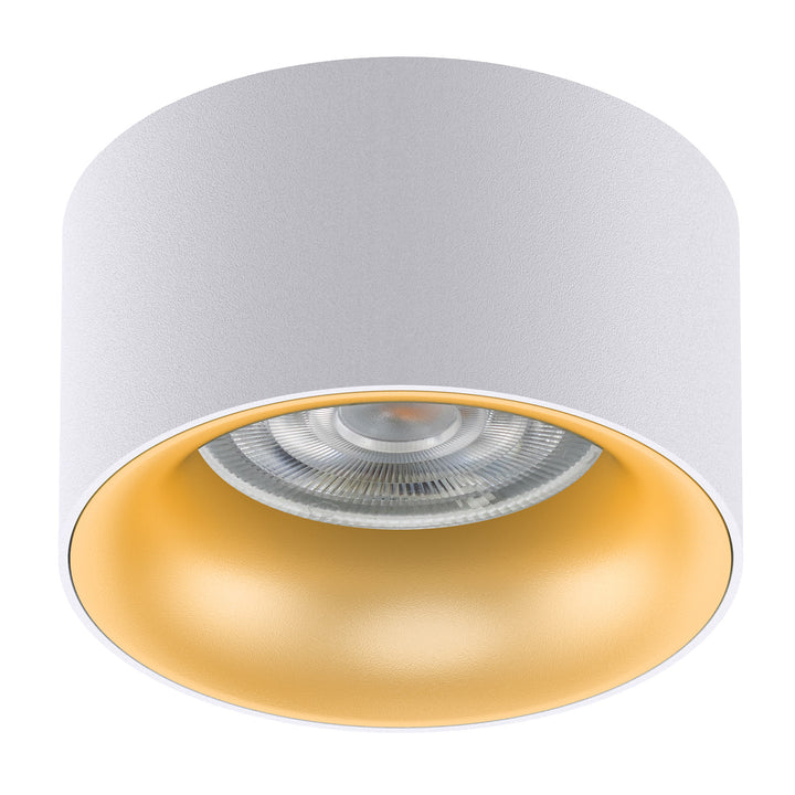 Einbauleuchte Deckenleuchte mit GU5.3 MR16 Fassung für LED & Halogen Leuchtmittel bis 35W 70x40mm Einbaustrahler Aluminium Rund Weiß/Goldener Reflektor