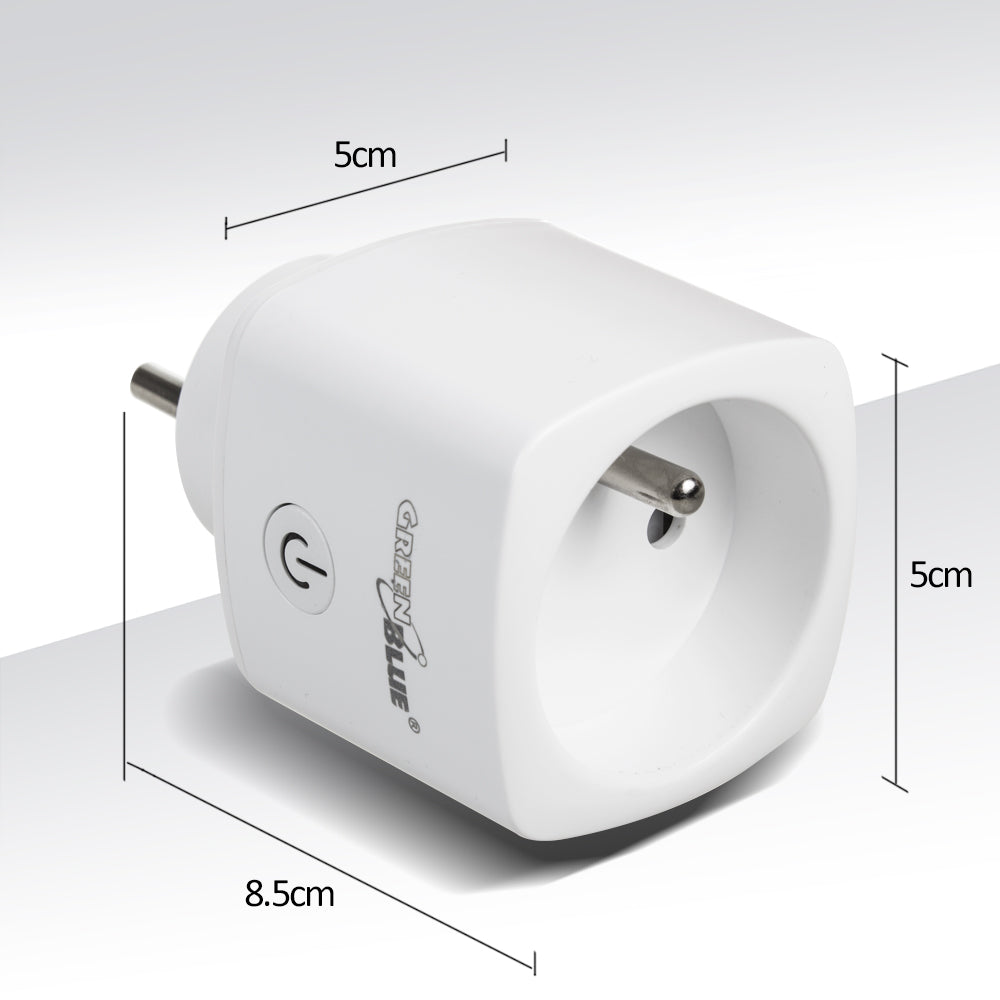 GreenBlue WiFi ferngesteuerte Steckdose, Android/iOS/Alexa/Google Home, Stromverbrauch, Timer, max. Energie, Zeitschaltuhr, max 3680W, Typ E, GB720 E