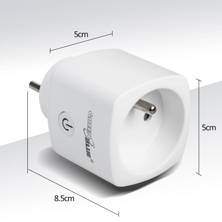 GreenBlue WiFi ferngesteuerte Steckdose, Android/iOS/Alexa/Google Home, Stromverbrauch, Timer, max. Energie, Zeitschaltuhr, max 3680W, Typ E, GB720 E