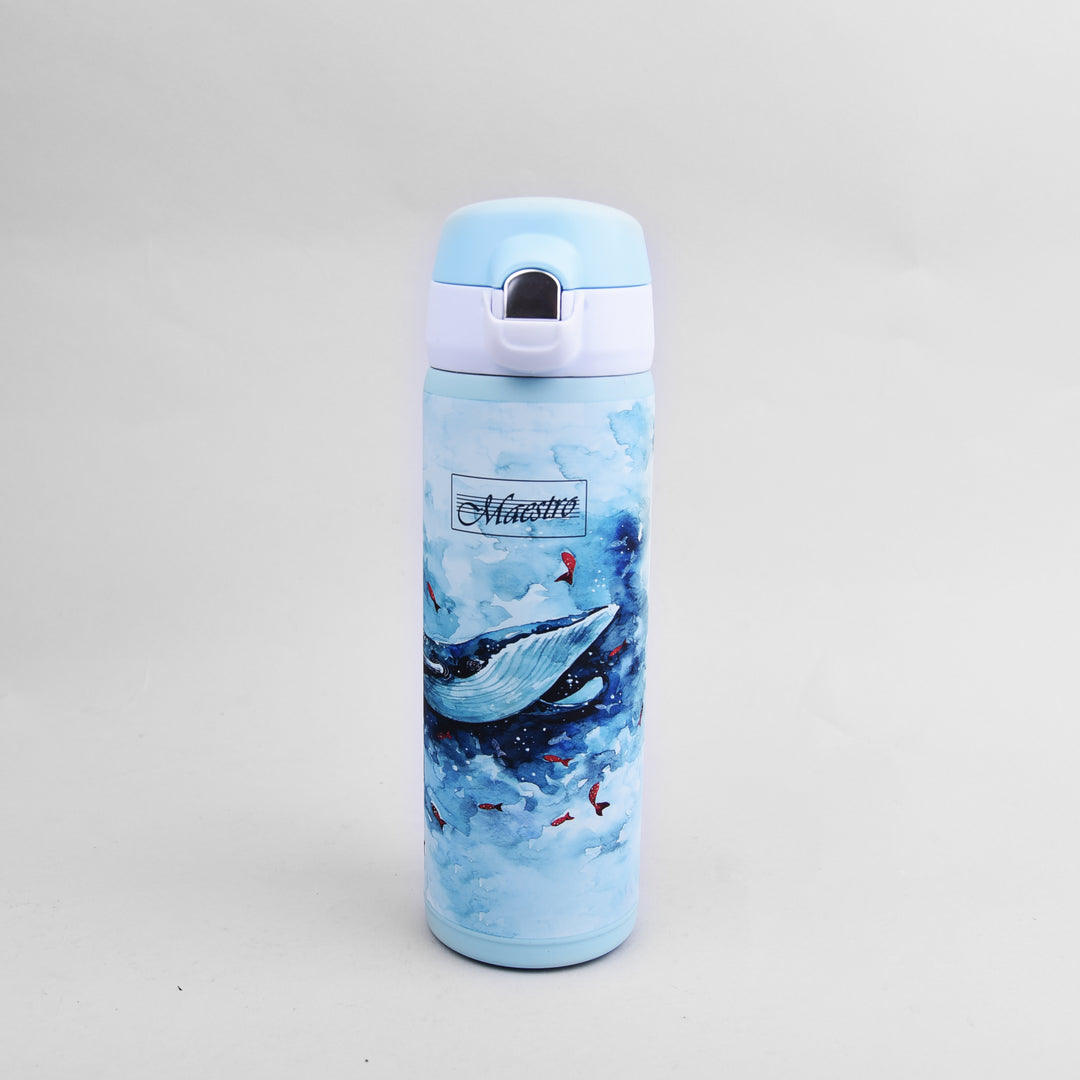 Thermobecher Kaffeebecher Thermoskanne Isolierbecher Isolierflasche aus Edelstahl für Warm- oder Kaltgetränke 400ml (Whale / Walfisch)