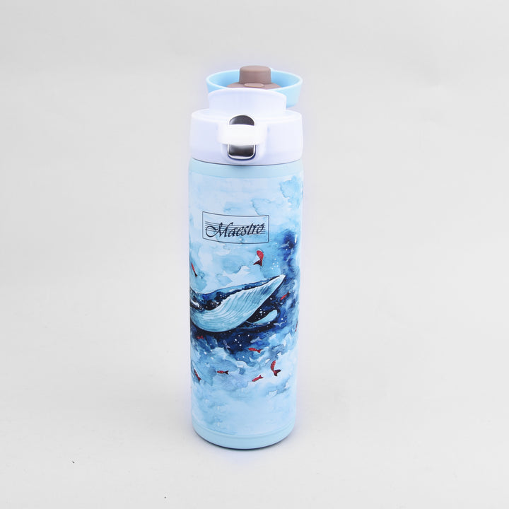 Thermobecher Kaffeebecher Thermoskanne Isolierbecher Isolierflasche aus Edelstahl für Warm- oder Kaltgetränke 400ml (Whale / Walfisch)