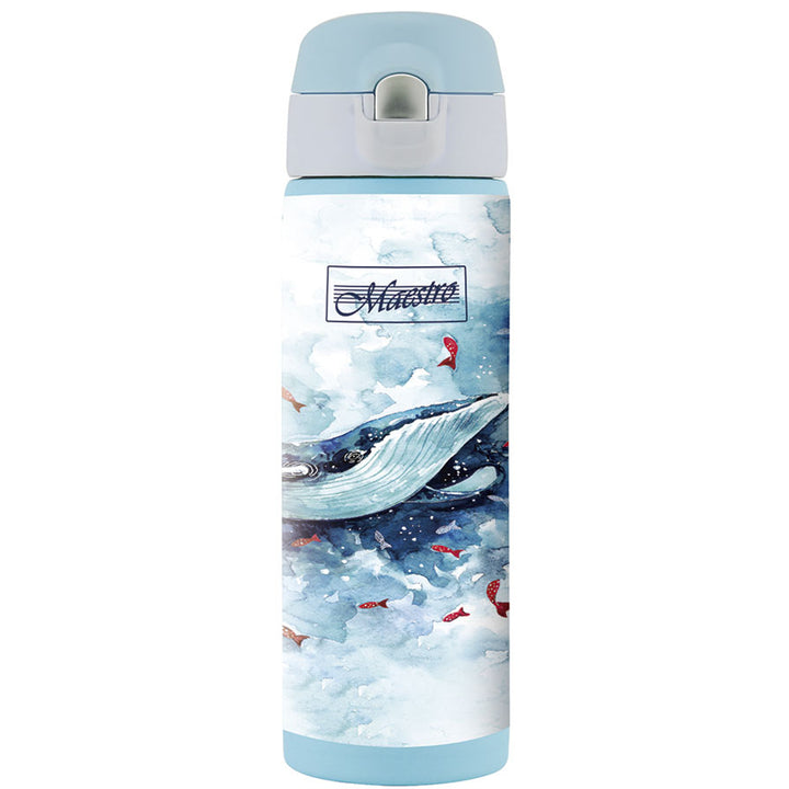 Thermobecher Kaffeebecher Thermoskanne Isolierbecher Isolierflasche aus Edelstahl für Warm- oder Kaltgetränke 400ml (Whale / Walfisch)