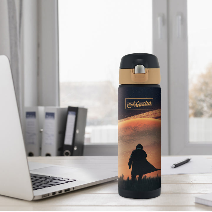 Thermobecher Kaffeebecher Thermoskanne Isolierbecher Isolierflasche aus Edelstahl für Warm- oder Kaltgetränke 400ml (Space / Weltraum)