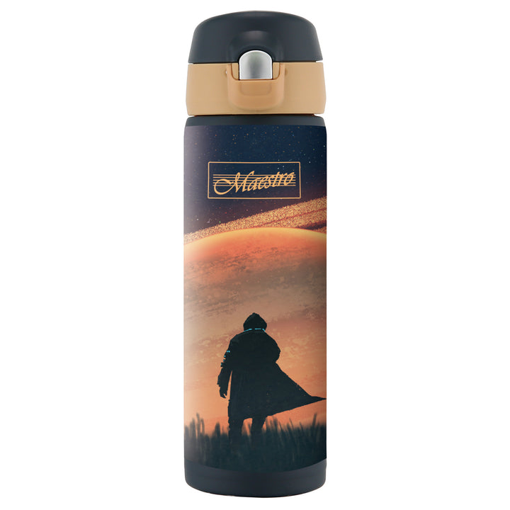 Thermobecher Kaffeebecher Thermoskanne Isolierbecher Isolierflasche aus Edelstahl für Warm- oder Kaltgetränke 400ml (Space / Weltraum)