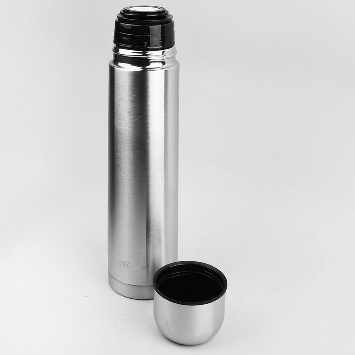 Thermoskanne aus Edelstahl Isolierflasche mit Trinkbecher und Tragetasche für Warm- oder Kaltgetränke (1000ml)