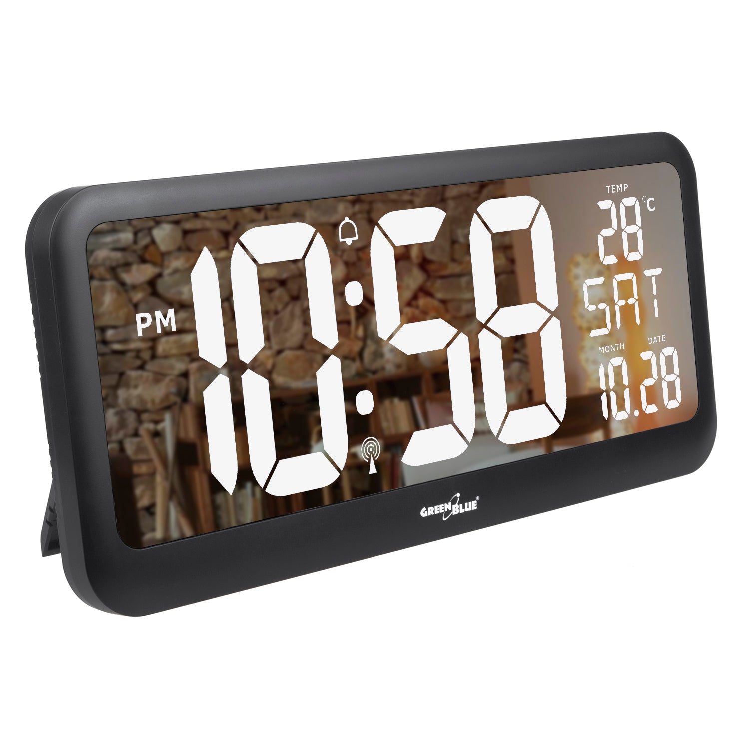 Digitale Uhr mit Temperatuursensor 37x17cm Große Wanduhr Alarm LED