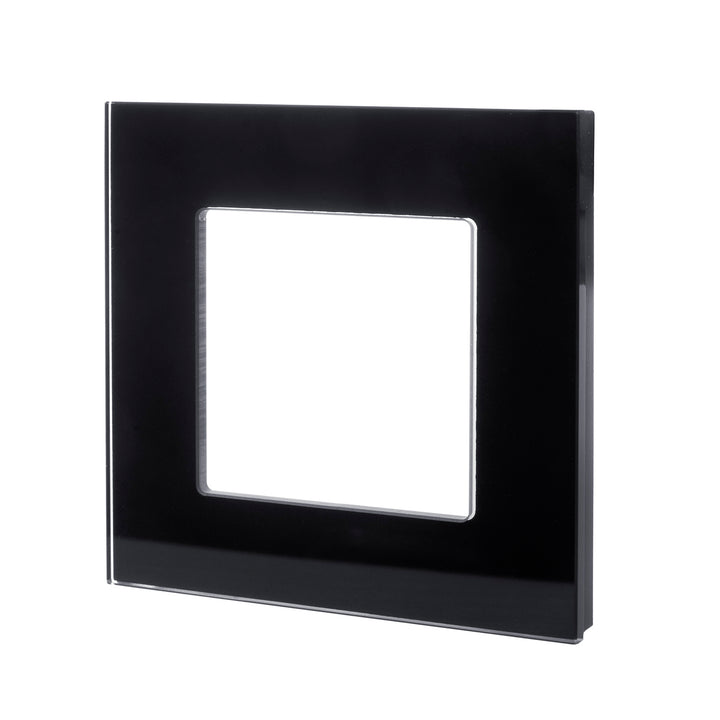 Glasrahmen Panel 86x86mm für Steckdose Modulare Wandsteckdose Unterputzdose Wanddose Einbaudose Unterputz Montage (Glasrahmen für Steckdose, Schwarz)