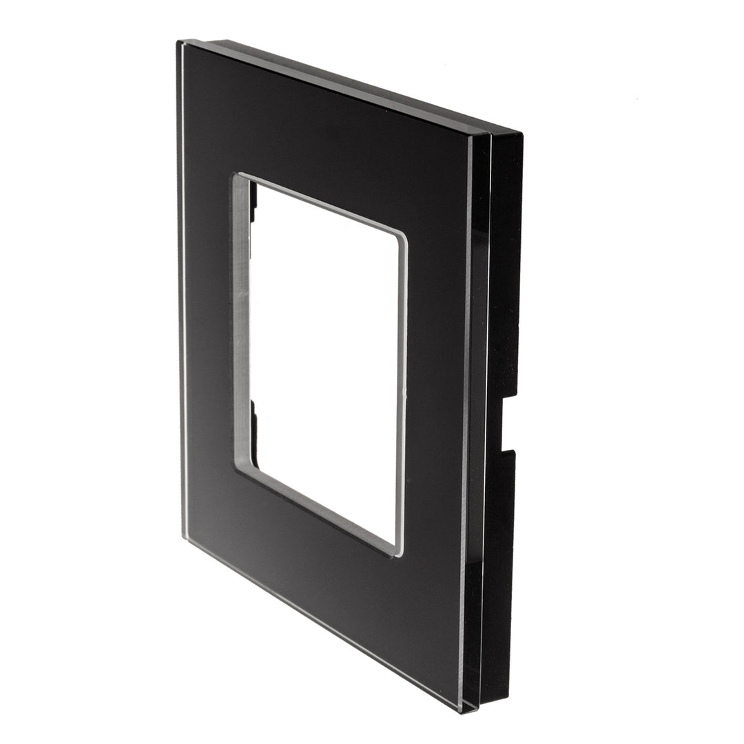 Glasrahmen Panel 86x86mm für Steckdose Modulare Wandsteckdose Unterputzdose Wanddose Einbaudose Unterputz Montage (Glasrahmen für Steckdose, Schwarz)