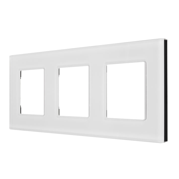 3-Fach Glasrahmen Panel 228x86mm für Steckdose Modulare Wandsteckdose Unterputzdose Wanddose Einbaudose Unterputz Montage (3-fach Glasrahmen für Steckdose, Weiß)