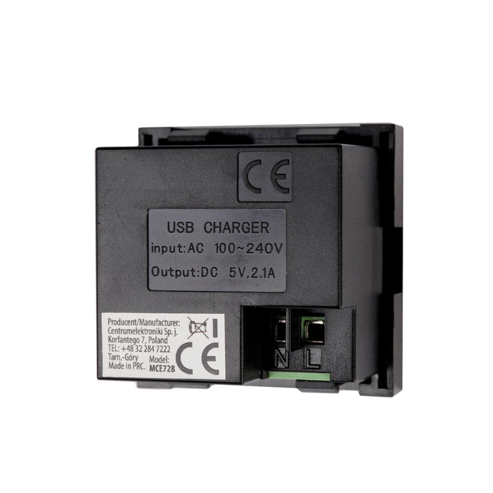 USB Steckdose Ladegerät 2x USB-Anschluss bis 2.1A Fast Charge Modulare Wandsteckdose Unterputzdose Wanddose Einbaudose Unterputz Montage (USB-Steckdose 2.1A, Schwarz)