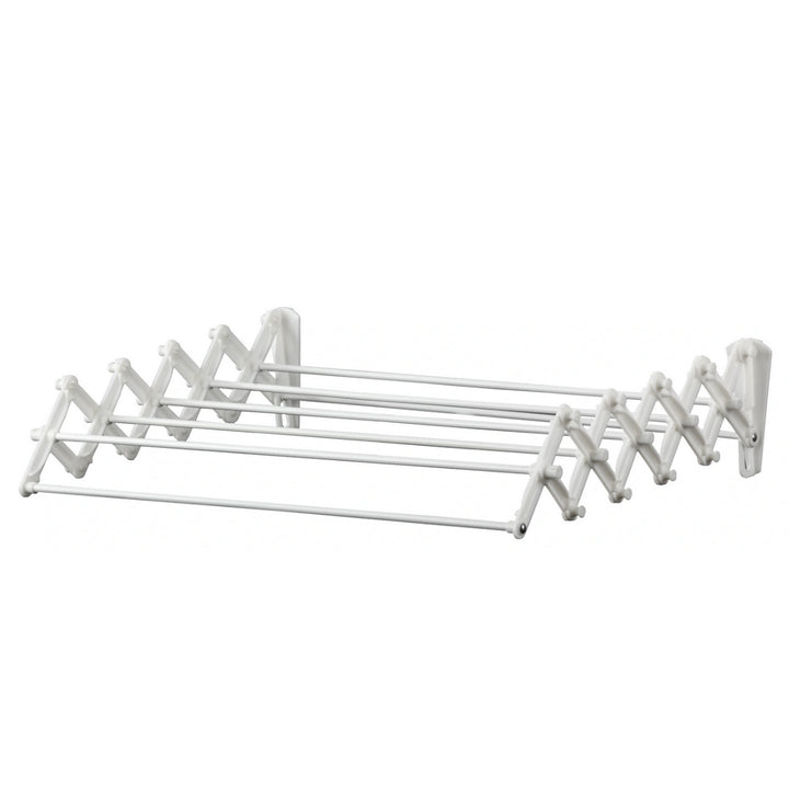 Wandwäschetrockner Teleskop Wäschetrockner für die Wand Akkordeon Trockenständer Wandmontage (60cm, Weiß)
