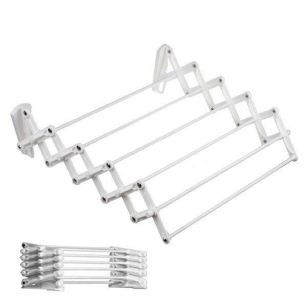 Wandwäschetrockner Teleskop Wäschetrockner für die Wand Akkordeon Trockenständer Wandmontage (60cm, Weiß)
