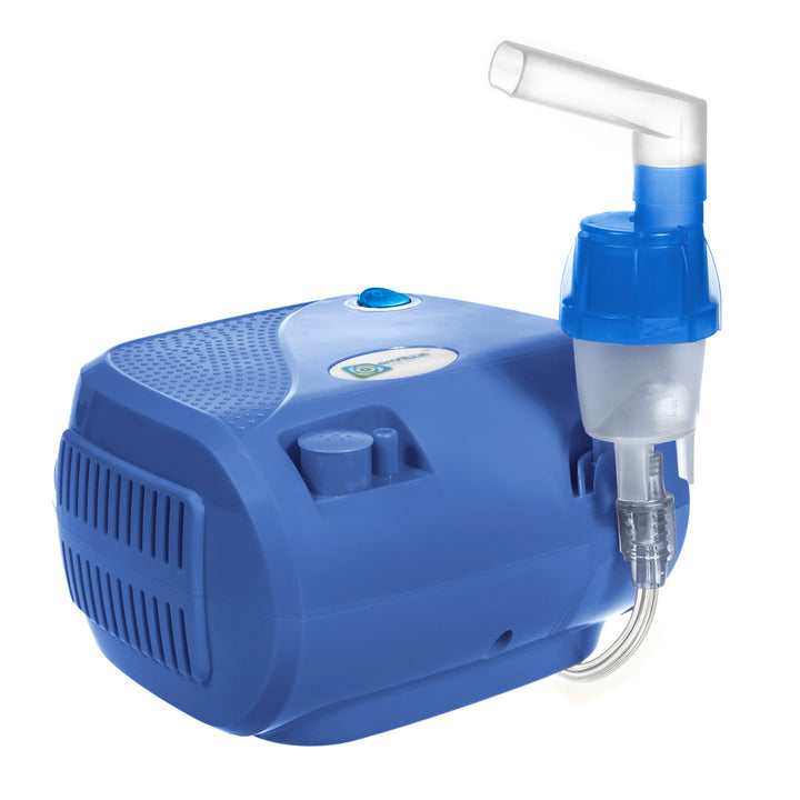 Inhaliergerät Inhalator Aerosol Therapie Vernebler Inhalation Kompressor Maske für Erwachsene und Kinder  Blau