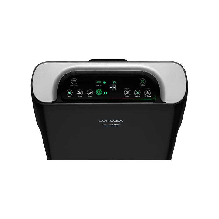 CONCEPT Hausgeräte Perfect Air SMART CA2000 Luftreiniger Raumluftreiniger 320 m3 / h 7-Stufen-Filtration HEPA-13 Staubfilter Ionisator Kohlefilter 99.9% Mobile App, schwarz