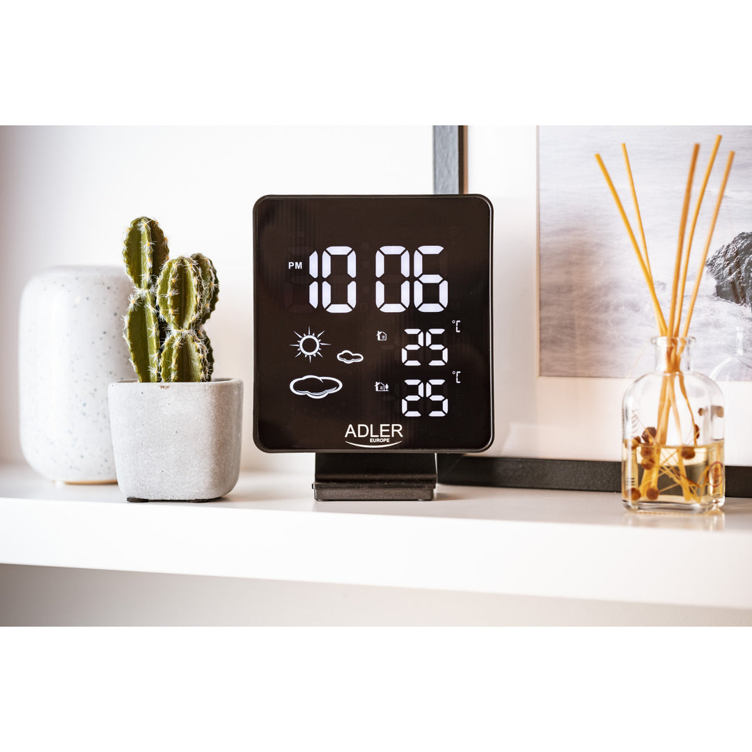 Wetterstation mit Außensensor ADLER AD 1176 Weiße Digitalanzeige