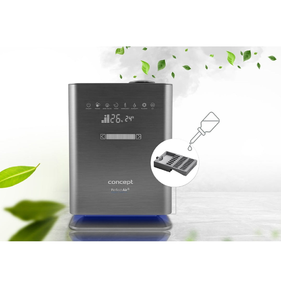 Luftbefeuchter für Räume bis zu 50 m2 UV Lampe UVC LED Display Wi-Fi Timer Automatische Feuchtigkeitskontrolle