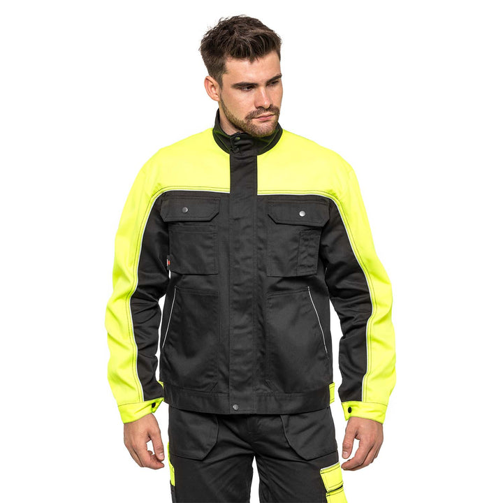 Arbeitsjacke mit Reflektierenden Elementen Reißverschluss und Klettverschluss 60% Baumwolle/ 40% Polyester 98-102_50