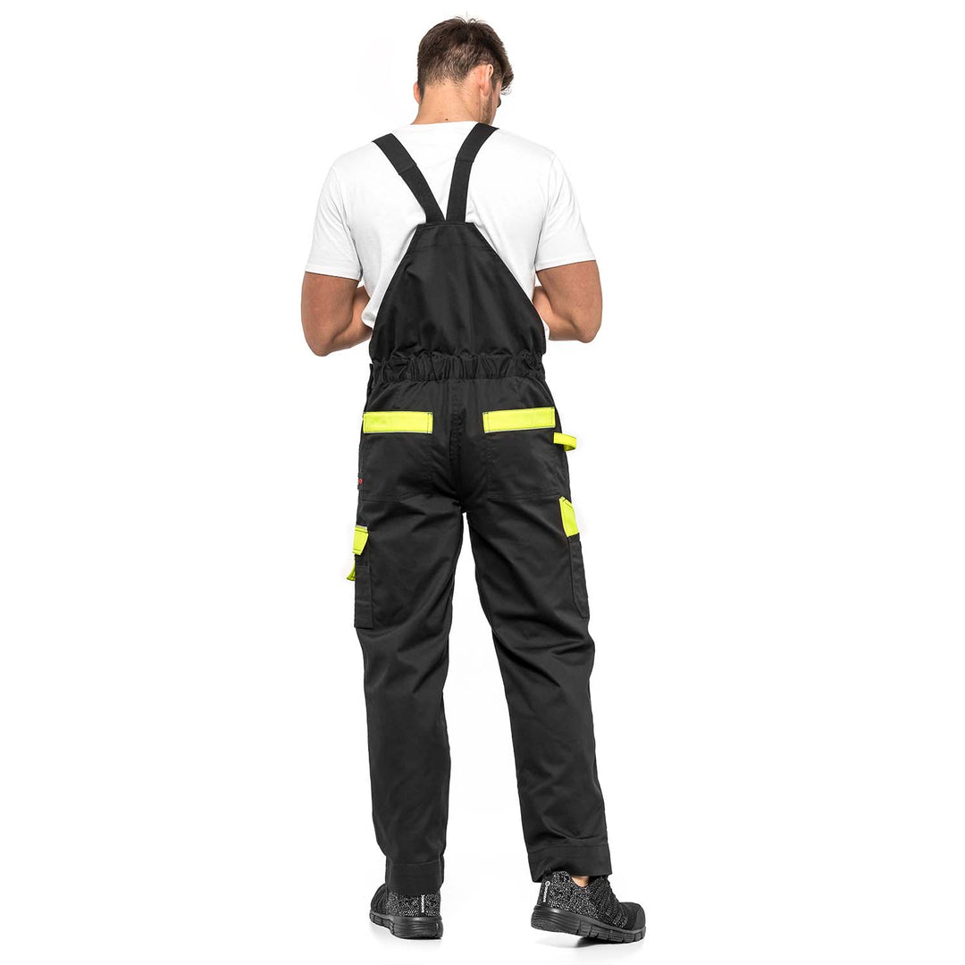 Overall Latzhose HELIOS AVACORE in schwarz/gelb, Größe 56