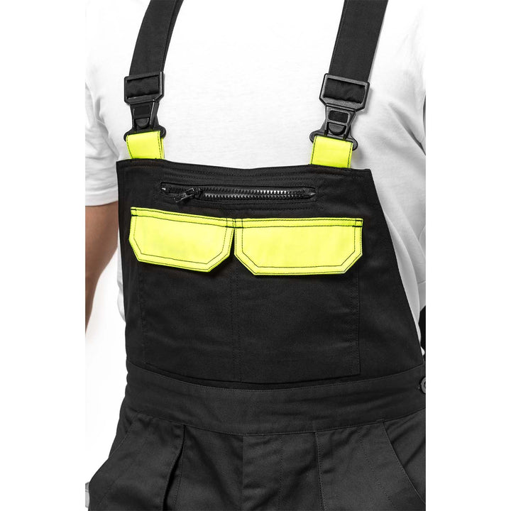 Overall Latzhose HELIOS AVACORE in schwarz/gelb, Größe 58