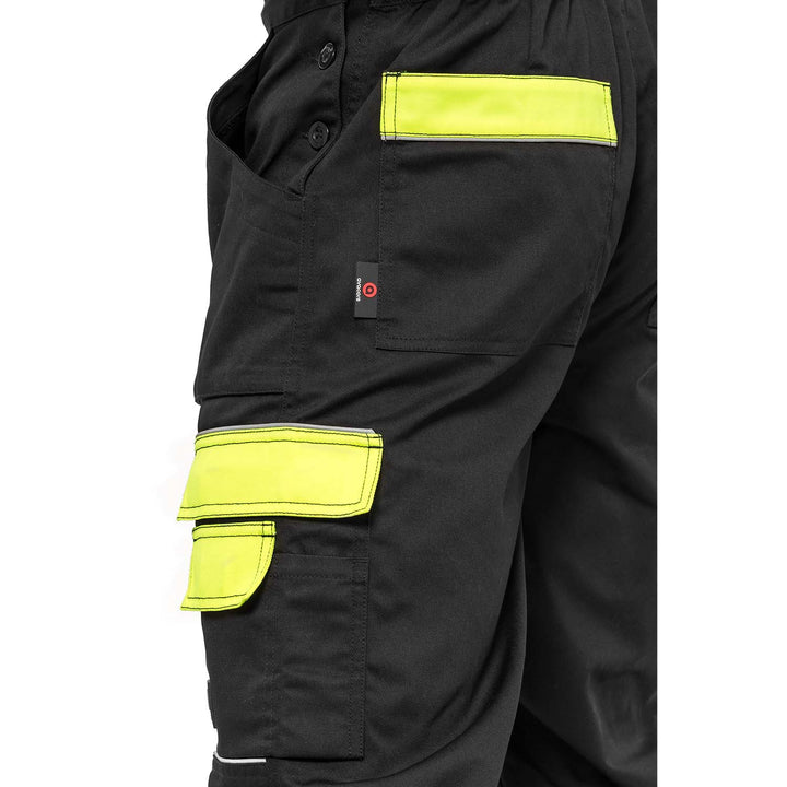 Overall Latzhose HELIOS AVACORE in schwarz/gelb, Größe 58