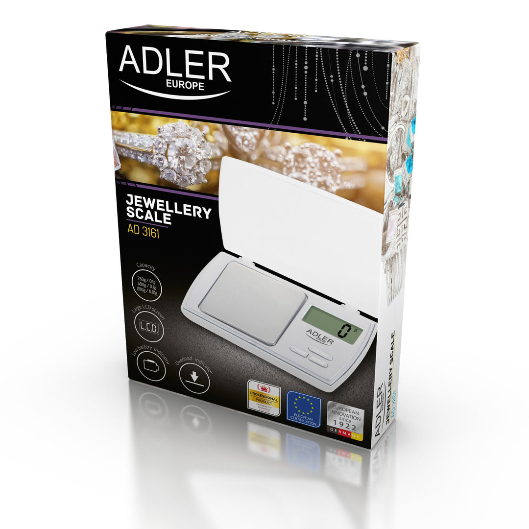 Präzisionswaage Adler AD 3161 mit übersichtlicher LCD-Anzeige
