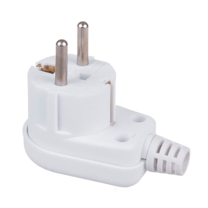 Schutzkontaktstecker Uni-Schuko Winkelstecker Unischuko Uni Schukostecker 16A 250V Kunststoff Weiß