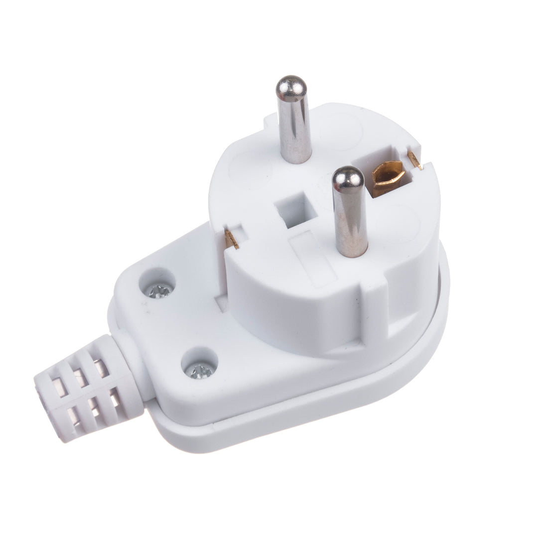 Schutzkontaktstecker Uni-Schuko Winkelstecker Unischuko Uni Schukostecker 16A 250V Kunststoff Weiß