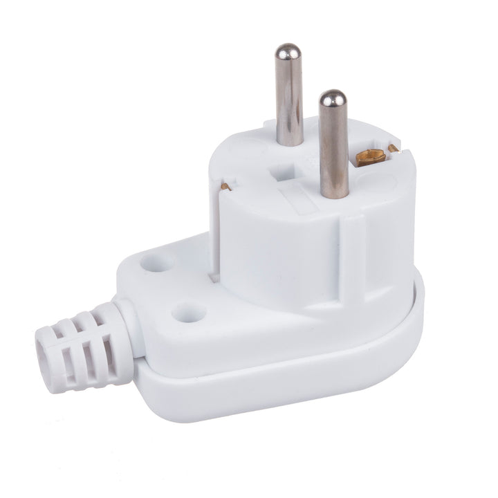 Schutzkontaktstecker Uni-Schuko Winkelstecker Unischuko Uni Schukostecker 16A 250V Kunststoff Weiß